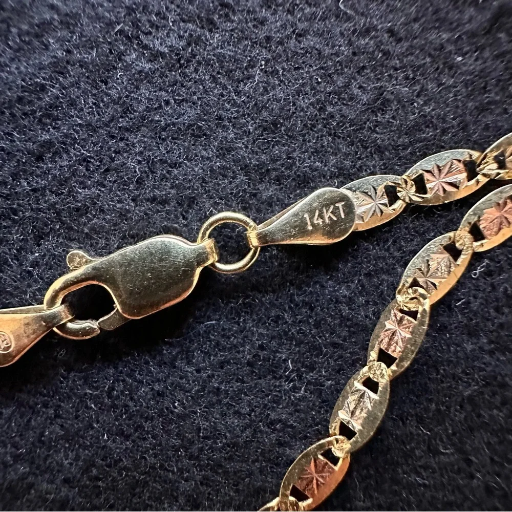 18” Chain necklace in 14K gold, White Rhodium-Plate & Rose Rhodium - Picture 2 of 9